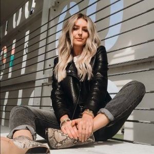 BB Dakota Black Vegan Leather Moto Jacket M New